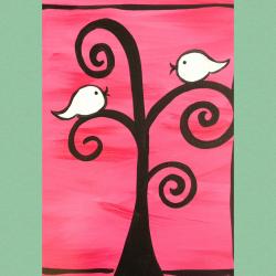 The image for Two Tiny Birds in a Tall Tree!