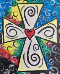The image for Colorful Valentine cross