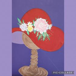 The image for Ladies Red Hat on a Hat Stand!