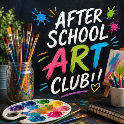 The image for After School Art Club! Age appropriate art projects and painting. Ages 6-11