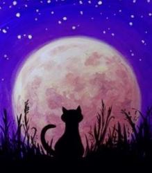 The image for Beautiful Halloween Cat in the Moonlight!