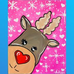 The image for Happy reindeer and pick your favorite color background!