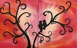 The image for Love birds - couples night! Must buy 2 tickets. One canvas per person.