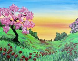 The image for Blossom Tree and Field of Poppies!