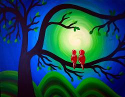 The image for Lovebirds Admiring the Moonlight!