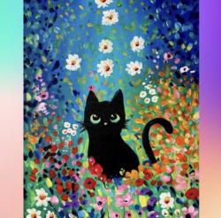 The image for Black Cat in The Flowers!