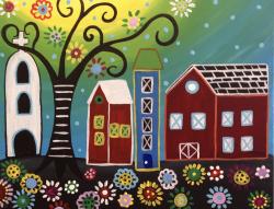The image for Darling Farm Buildings with Flowers!