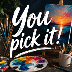 The image for PAINT YOUR FAVORITE PICTURE! You pick it and we'll show you how.
