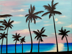The image for Breezy Palm Trees! Choose your background color!