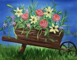 The image for Wheelbarrow of flowers!