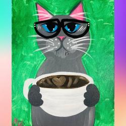 The image for Which purrk me up would you prefer? Meow-cha Latte or Cat-puccino?