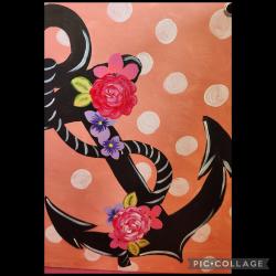 The image for Anchors Away! Floral Anchor Painting!