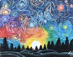 The image for Glowing starry night!