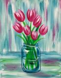 The image for Beautiful tulips and a mason jar!