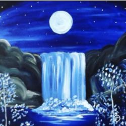 The image for Mystic Blue Waterfall! Black Light Night!