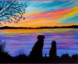 The image for Dog and Cat sunset!