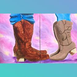 The image for His and hers! Couples Night! Must buy 2 tickets. One canvas per person.