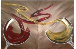 The image for RED AND WHITE VINO - PAINT ONE OR THE SET! Great couples night out!