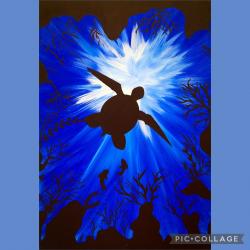 The image for Staring Up at a Sea Turtle from Underwater!