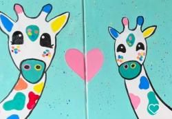 The image for Giraffe Love! Add your names! Mommy and Me! Or Besties!